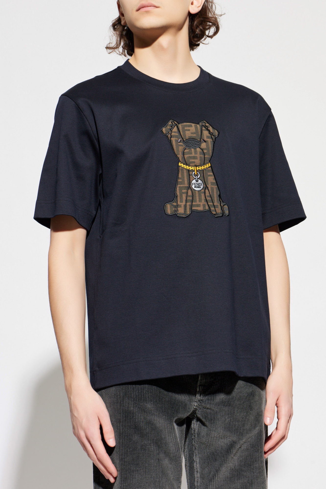 Black T-shirt with patch Fendi - Vitkac Canada